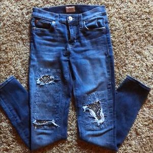 Hudson ripped/patched jeans